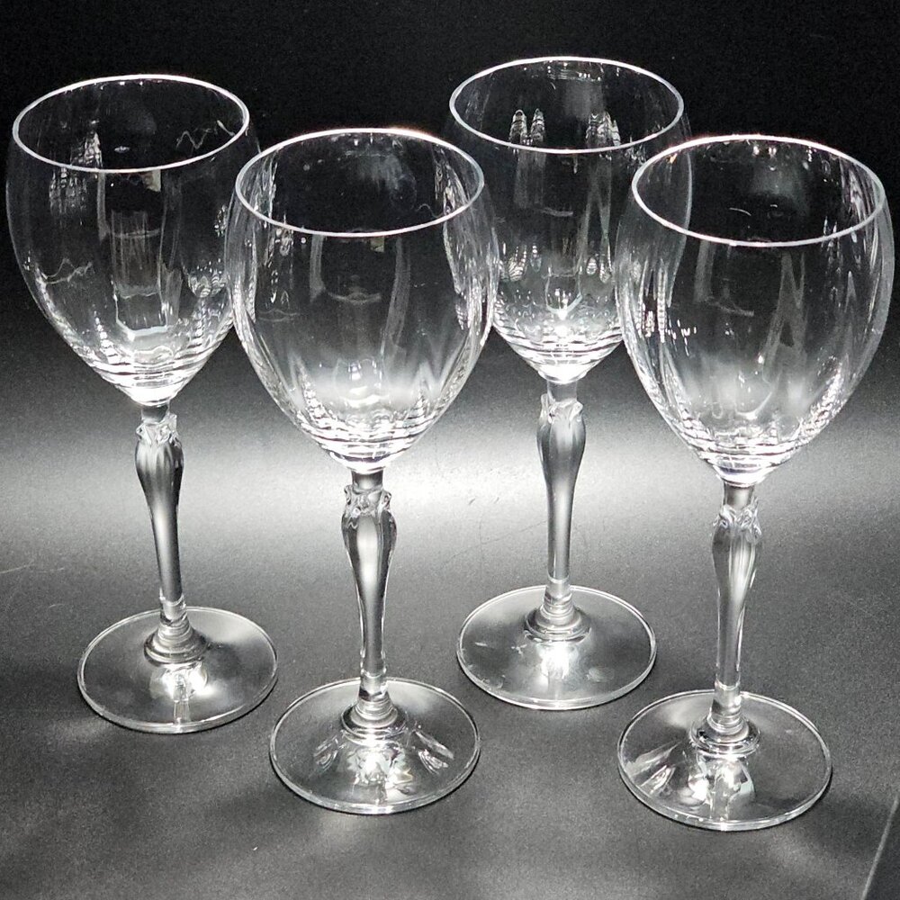 4 Mikasa Spring Petals Wine Glasses 8.25" vintage sculpted stem romantic floral - Picture 1 of 7